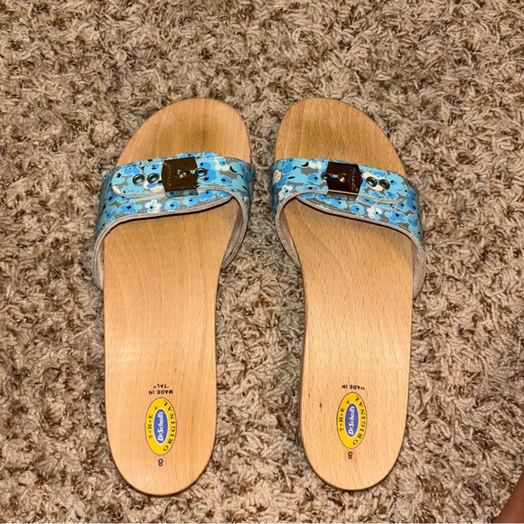 Vintage Dr Scholl's Wooden Exercise
Sandals Blue Floral Size 8 Italy - Picture 3 of 16